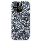 Designer Case For Apple iPhone (16,15,14,13,12,11,X,8,7),Silver Sparkles Print