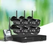 6 Wireless Cameras CCTV Security System Outdoor Home Surveillance 2TB Hard Drive