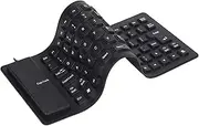 Bewinner USB Foldable Silicone Keyboard, 85 Keys Lightweight Waterproof Rollup, Silent Typing Soft Touch, Portable Flexible for Laptop, Travel (Black)