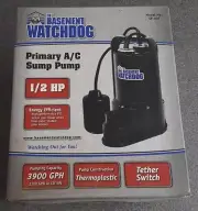 Basement Watchdog Submersible Sump Pump 1/2 HP Self-Priming with Tether Switch