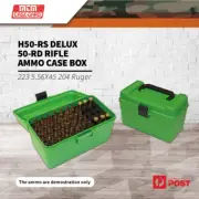 Mtm H50-rs Deluxe 50-round Rifle Ammo Case Box .17 222rem 223 5.56x45 204 Ruger