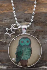 Nina Owl Pendant With Star Charm--NES-SPNINA