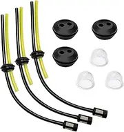 3 Pack Universal Petrol Filter Kit with Grass Trimmer Fuel Line, Fuel Primer Bulb and Fuel Tank Seal Grommet, Compatible with Brush Cutters, Trimmers, Mowers & Hedge Trimmers