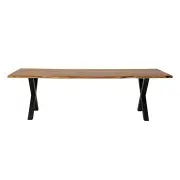 Live Edge Timber Dining Table with Cross Leg Base 260cm | Honey | Dining | Early Settler Furniture