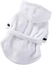 Kisangel Pet Bathrobe Pets Dog Cooling Vest XXL Doggy Robes Dog Coat Dog Clothing Dog Costume Halloween Cooling Coat for Dogs Dog Bath Clothes Dog Stuff Chihuahua Puppy White Polyester