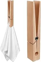 Giant Wooden Peg, Giant Clothespin Towel Holder, Large Bathroom Towel Holder Clips with Spring, Clothes Pins Decorative, Wooden Clothes Clips Space Saving & Sturdy for Living Room Bedroom