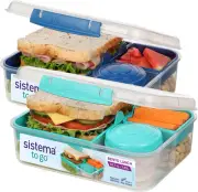 Sistema to GO Bento Box Cubes | 1.65 L | School Lunch Boxes with Compartments...