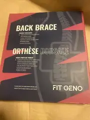 Fit Geno Unisex Black 1 Back Brace Size Large