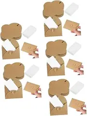 Operitacx 300 Sets Rustic Paper Wedding Cards Envelopes Decorative Heart Clasp Blank Cards for Letters Invitations Thank You Notes