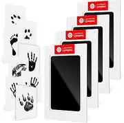 Gjinxi Baby Hand and Footprint Kit Clean Touch Ink Pad Inkless Family Handprint Kit Pet Paw Print Kit for Dogs Cats Footprint Keepsake 4 Pack Safe Baby Registry Search