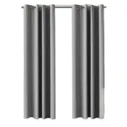 Light Grey Bedroom Window Curtains Pair of Eyelet Blackout Draperies 2x