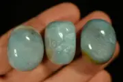 3 AMAZONITE TUMBLED STONES 2-3cm 52g Healing Crystal Soothing NegativeEnergy