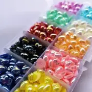 1000 Heart Cabochons Flatback Pearl Flat Back 8mm Valentines Jewelry Supply Bulk
