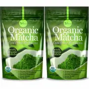 Organic Matcha Green Tea Powder for Latte Unsweetened Culinary Grade Vegan 2Pack