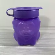 Tupperware Lion Snack Container With Flip Top Seal Purple Kids New!