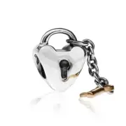 Pandora Sterling Silver 14k Two Toned Key To My Heart Dangle Charm 790288