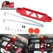 Red Aluminum Car Battery Tie Down Mount Bracket Brace Bar with 8'' J-Hook Bolt