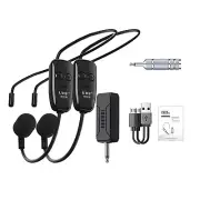 UHF 600-900Mhz One For Two Wireless Headset Microphone Amplifier Meeting Tool