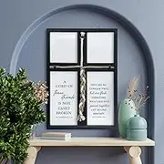 RLWangChao A Cord of Three Strands Wedding Ceremony Sign Wall Decor 15X10 Inch Unity Cross Braid Art For Wedding Unity Religious Ecclesiastes 4:12 Couple Anniversary Christian Marriage Gifts (Black)