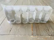 Vtg Set 6 Okubo Glass Spice Jars Bottles Replacement Bottle Made in Japan NEW