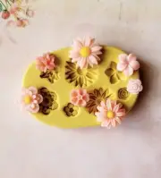 Flowers silicone mold fondant flower polymer clay mold cake decor resin charm