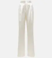 [Danielle Frankel] Danielle Frankel Miriam silk and wool pants AU 14 white