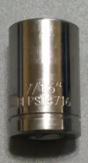 Blue Point BLPS14716 1/4" DRIVE 7/16” SOCKET, SHALLOW, 6 POINT.