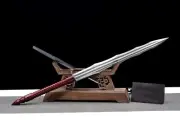 Wavy Sword Spear Weapon Polearm Long Double Handle Edged Blade Damascus Steel