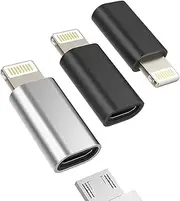 Micro USB Female to Lightning Male Adapter (3 Pack)Android Charging Port Cable Dongle Converter for Apple Iphone 14 13 12 11 Pro Max Se X Xr 6 7 8 Plus Ipad Air Data Sync Charger Cord Charge Connector