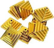 OFFSCH 30pcs Mini Flag Stand for Desk Base Art Easel Flag Pole Easel Stand Table Flag Stands Banner Decor Picture Holder Adjustable Stationery Business Card Holder Office Plastic Golden