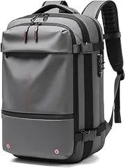 Vacuum Backpack Travel, 25L to 60L Expandable Travel Backpack, Water Resistant Vacuum Seal Compression Backpacks for Men Women, Carry On Back Pack for 17in Laptop, Business