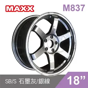 真便宜 [預購]MAXX 旋壓鋁圈輪框 M837 18吋 5孔100/8.5J/ET38(黑/銅/灰)