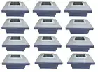 12-pk Solar White Cap Light With 4 Bright White SMD LED For 5"x5" PVC/Vinyl Post