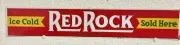 RARE 1950s RED ROCK COLA PAINTED METAL SIGN SODA POP COKE GENERAL STORE 19”x 3.5