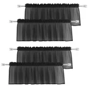 Valances Pieces Sheer Valences 18 inch Curtains Living Room Window 4 Black