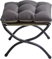 15" Folding Foot Stool for Patio, Small Accent Outdoor Ottoman, Metal Frame Fold