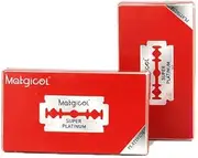 AIMALL 10–200 PCS Super Platinum Double Edge Razor Blades Ultra Sharp Stainless Steel Cut Throat Blades for Barbers Safety Razors Sensitive Skin Shaving Individually Wrapped