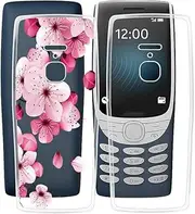 [HGJTF] Case for Nokia 8210 4G (2.8 inches), Pack of 2 Ultra Thin Silicone Bumper Shockproof Mobile Phone Case Transparent Soft TPU Anti-Scratch Cover Protective Case for Nokia 8210 4G - Clear + WM113