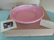 Longaberger Pottery Pie Plate 10" diameter Horizon of Hope Pink NEW in box