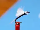 RS2 Midge Emerger Fly size 16 Black with White CDC Wing VERY HOT PATTERN