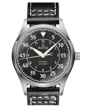 RATIO Skysurfer Pilot Black Textured Dial Automatic RTS320 200M Mens Watch