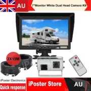 Dual Head 4Pin Reversing Rear View Camera 7" LCD Monitor 12-24v Truck Caravan Rv