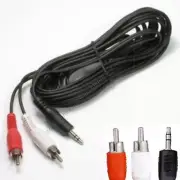 Lot75 long 12ft 3.5mm, 1/8" Stereo Male~Dual RCA~M Audio/PC/IPOD Cable/Cord$SHdi