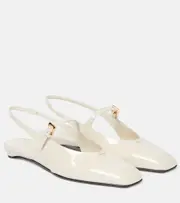 [Prada] Prada Patent leather slingback flats AU 4 white