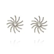 Culturesse Stealing Sunlight Diamantes Silver Plating Earrings For Pierced Ear