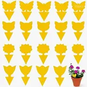 HIDOSNG Yellow Sticky Traps, 100 PCS Dual-Sided Sticky Insect Catcher with Twist Ties Fruit Fly Fungus Gnat Trap Killer for Whiteflies Mosquitos Fungus Aphids Leafminers Indoor Outdoor Use