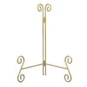 Gold Plate Stand, 10 Inch Decorative Holder for Displaying Platters, Heavy-Du...