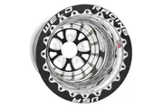 Weld Racing V-Series Rim Black Centre 15" x 12", 4" B/S With 5 x 4.50" B/C, Double Bead-Loc With M/T Tyres