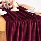 Burgundy Wine Red Velvet Table Runner 20 x 120 Inches 10ft Luxurious