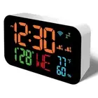 Wifi Desktop Clock Humidity Calendar Smart Thermometer and Digital LED Display S